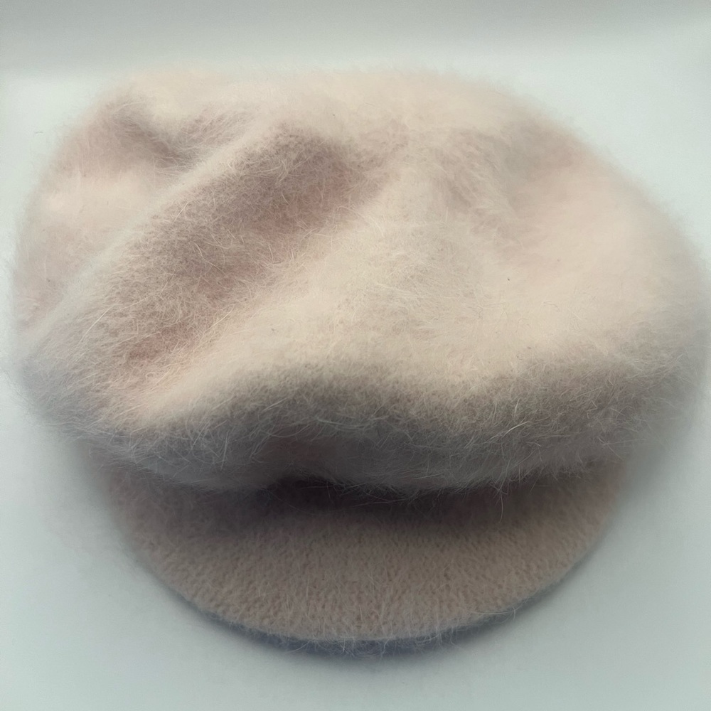 Light Pink Angora/Wool Newsboy Cap